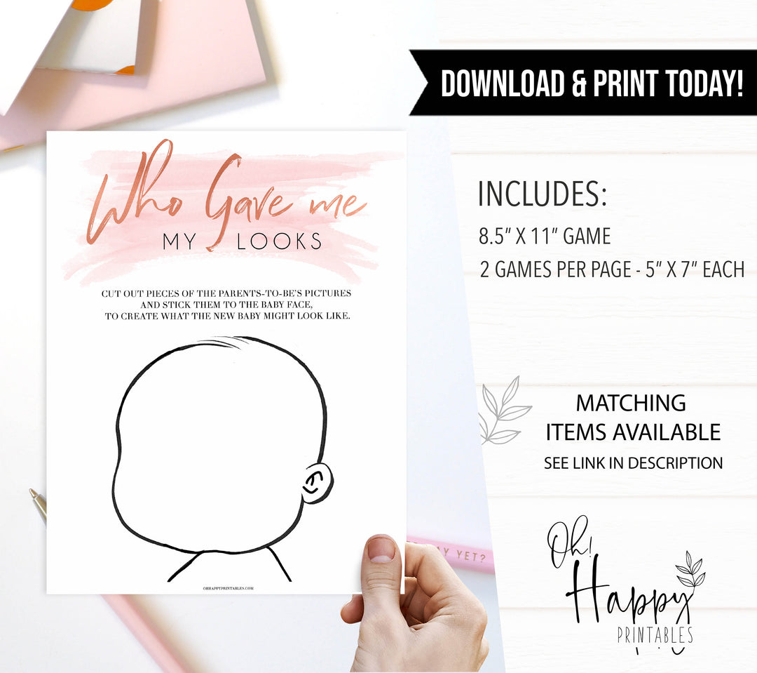 Pink Swash Baby Face Game, What Will Baby Look Like, Baby Face, Guess The Looks, Pink Baby Games, Baby Face, Printable Baby Shower Games, popular baby shower games, fun baby shower games, fun baby shower games, printable baby shower games