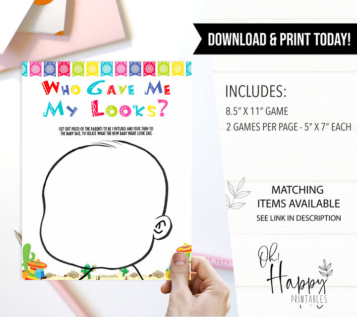 baby looks game, Printable baby shower games, Mexican fiesta fun baby games, baby shower games, fun baby shower ideas, top baby shower ideas, fiesta shower baby shower, fiesta baby shower ideas