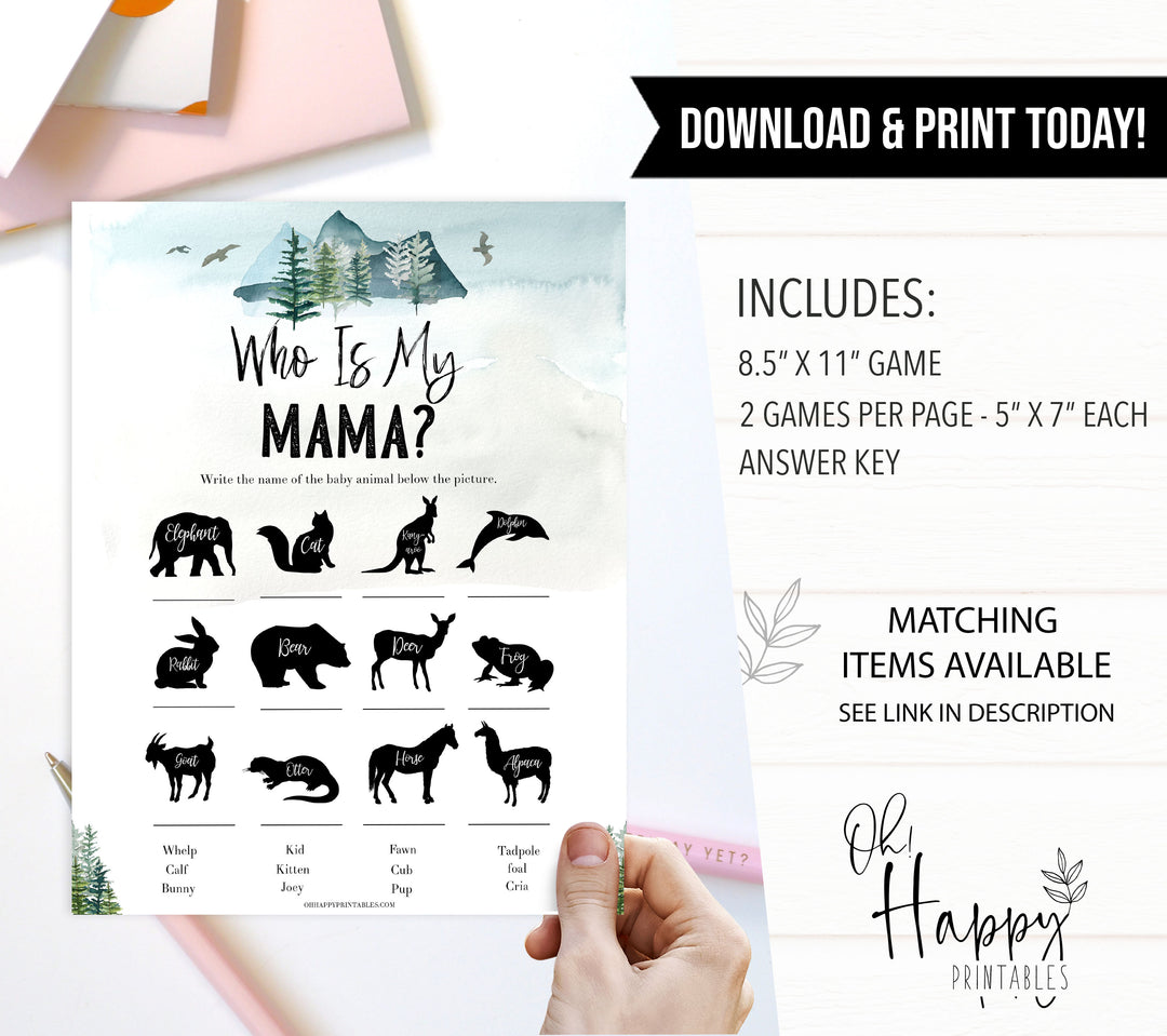 who is my mama game, Printable baby shower games, adventure awaits baby games, baby shower games, fun baby shower ideas, top baby shower ideas, adventure awaits baby shower, baby shower games, fun adventure baby shower ideas