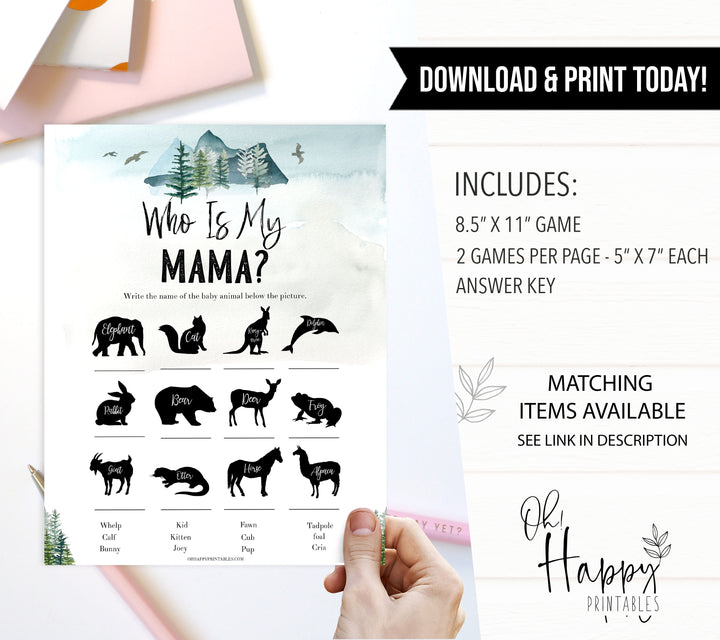 who is my mama game, Printable baby shower games, adventure awaits baby games, baby shower games, fun baby shower ideas, top baby shower ideas, adventure awaits baby shower, baby shower games, fun adventure baby shower ideas