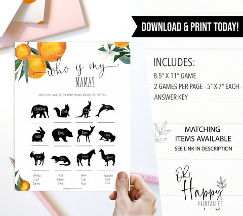 who is my mama baby shower game, Printable baby shower games, little cutie baby games, baby shower games, fun baby shower ideas, top baby shower ideas, little cutie baby shower, baby shower games, fun little cutie baby shower ideas, citrus baby shower games, citrus baby shower, orange baby shower