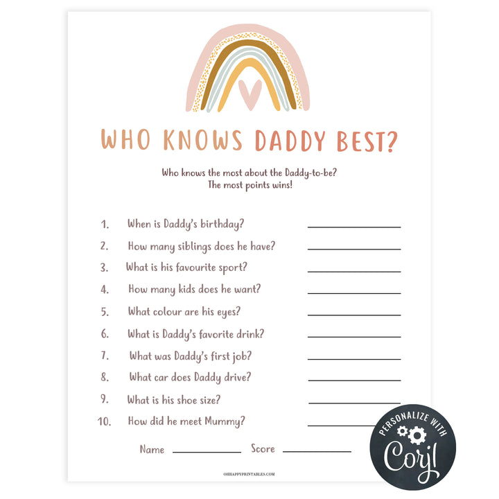 Who Knows Daddy Best - Boho Rainbow