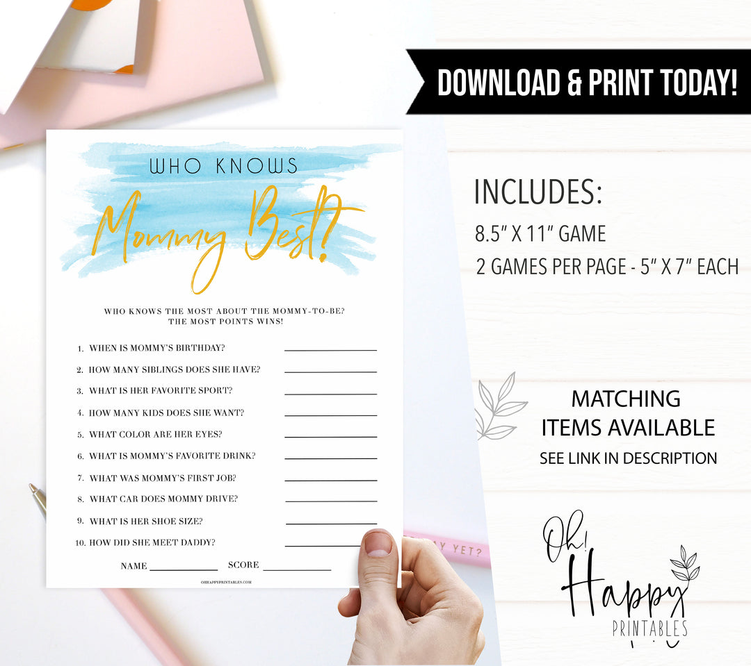 Blue swash, who knows mummy best, who knows mommy best baby games, baby shower games, printable baby games, fun baby games, boy baby shower games, baby games, fun baby shower ideas, baby shower ideas, boy baby games, blue baby shower