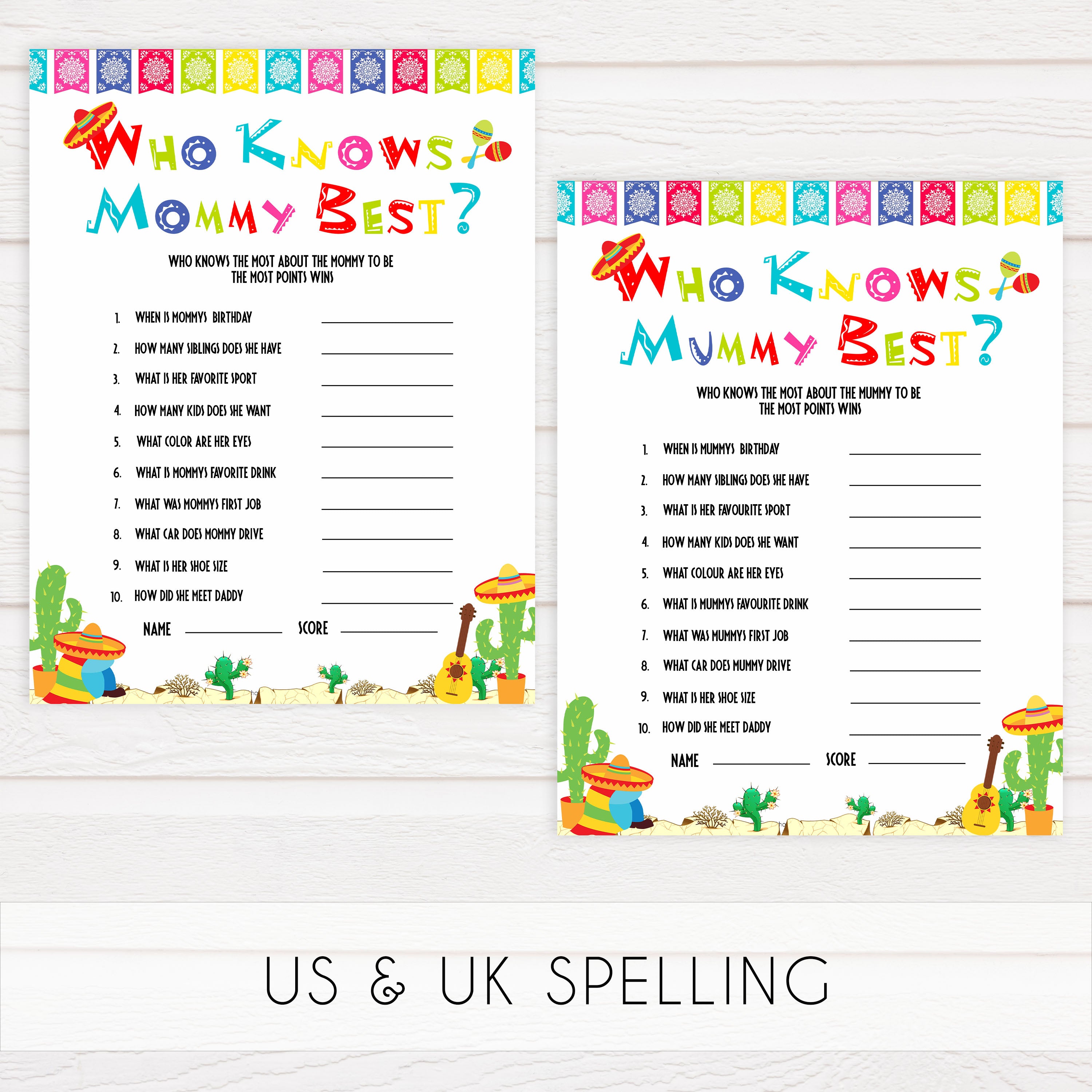 who knows mommy best game, Printable baby shower games, Mexican fiesta fun baby games, baby shower games, fun baby shower ideas, top baby shower ideas, fiesta shower baby shower, fiesta baby shower ideas