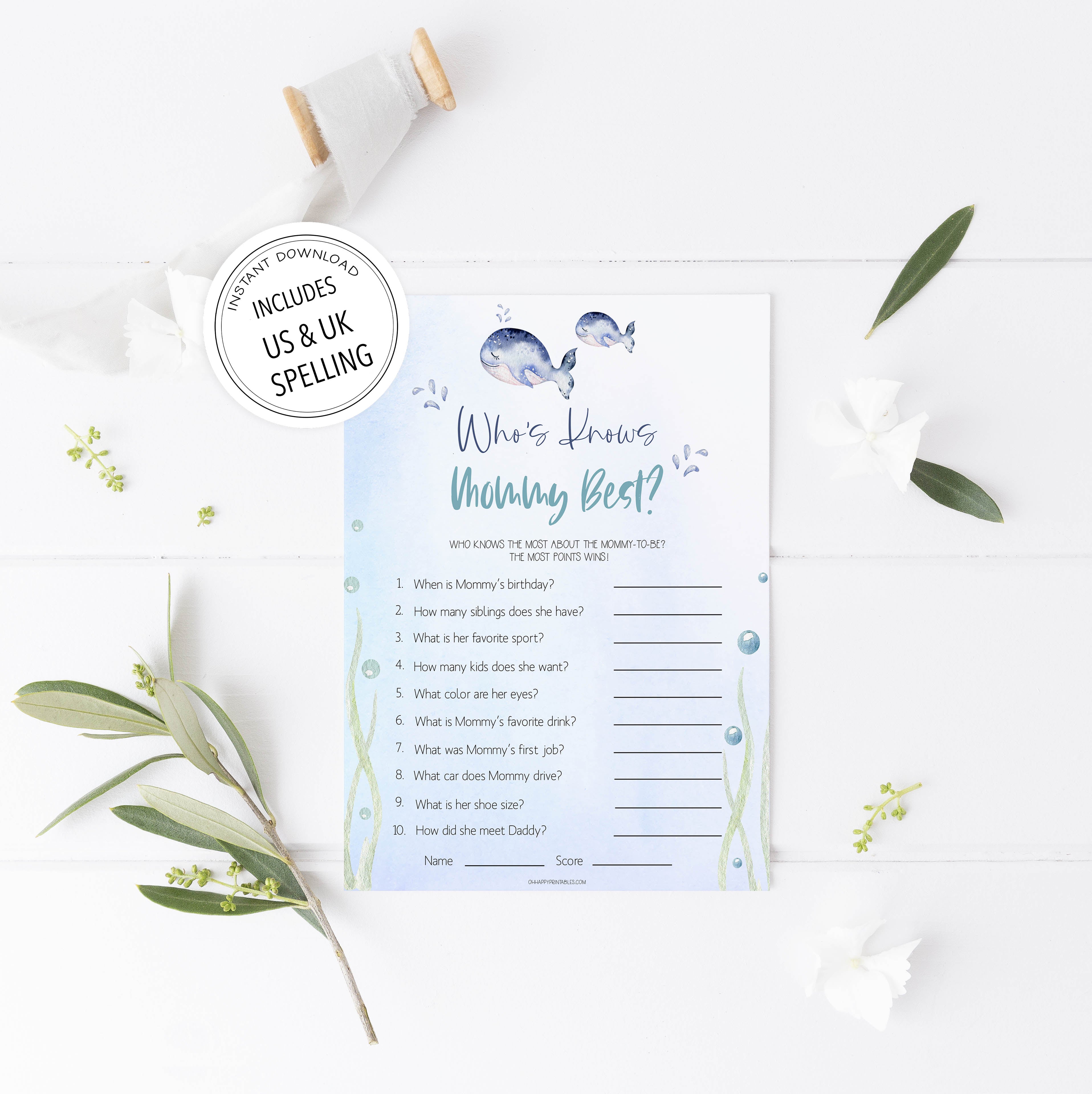 who knows mommy best game, Printable baby shower games, whale baby games, baby shower games, fun baby shower ideas, top baby shower ideas, whale baby shower, baby shower games, fun whale baby shower ideas