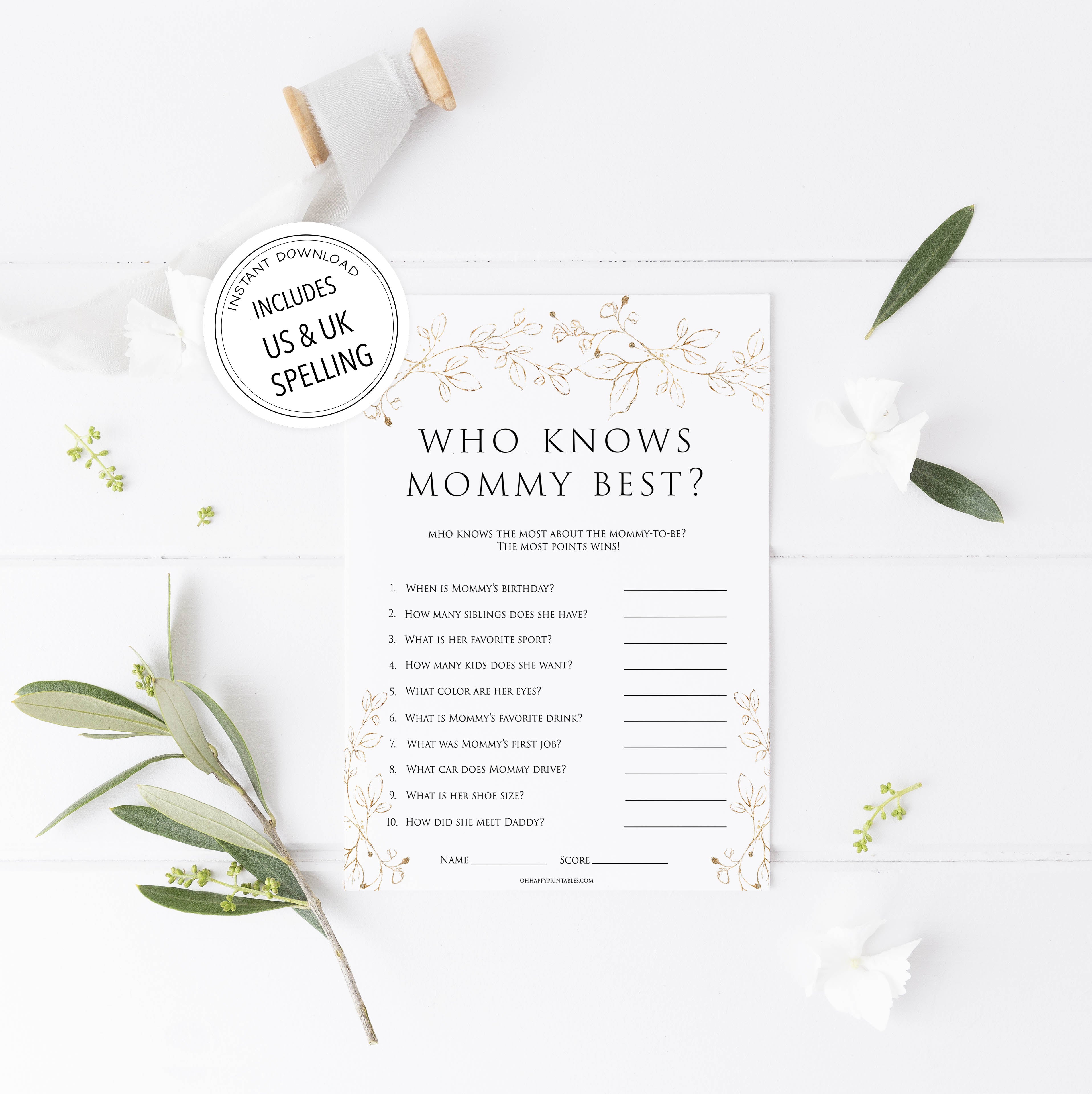 who knows mommy best baby game, Printable baby shower games, gold leaf baby games, baby shower games, fun baby shower ideas, top baby shower ideas, gold leaf baby shower, baby shower games, fun gold leaf baby shower ideas