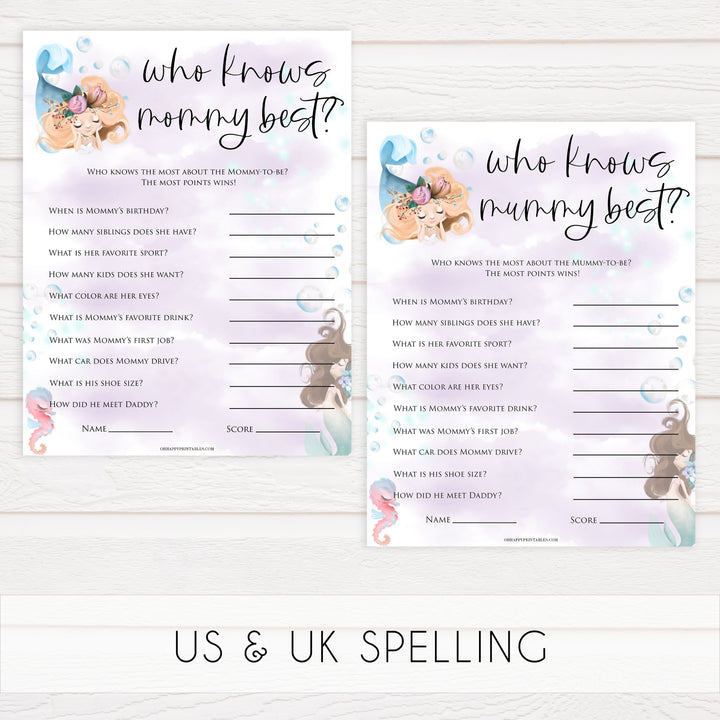 who knows mommy best baby game, Printable baby shower games, little mermaid baby games, baby shower games, fun baby shower ideas, top baby shower ideas, little mermaid baby shower, baby shower games, pink hearts baby shower ideas