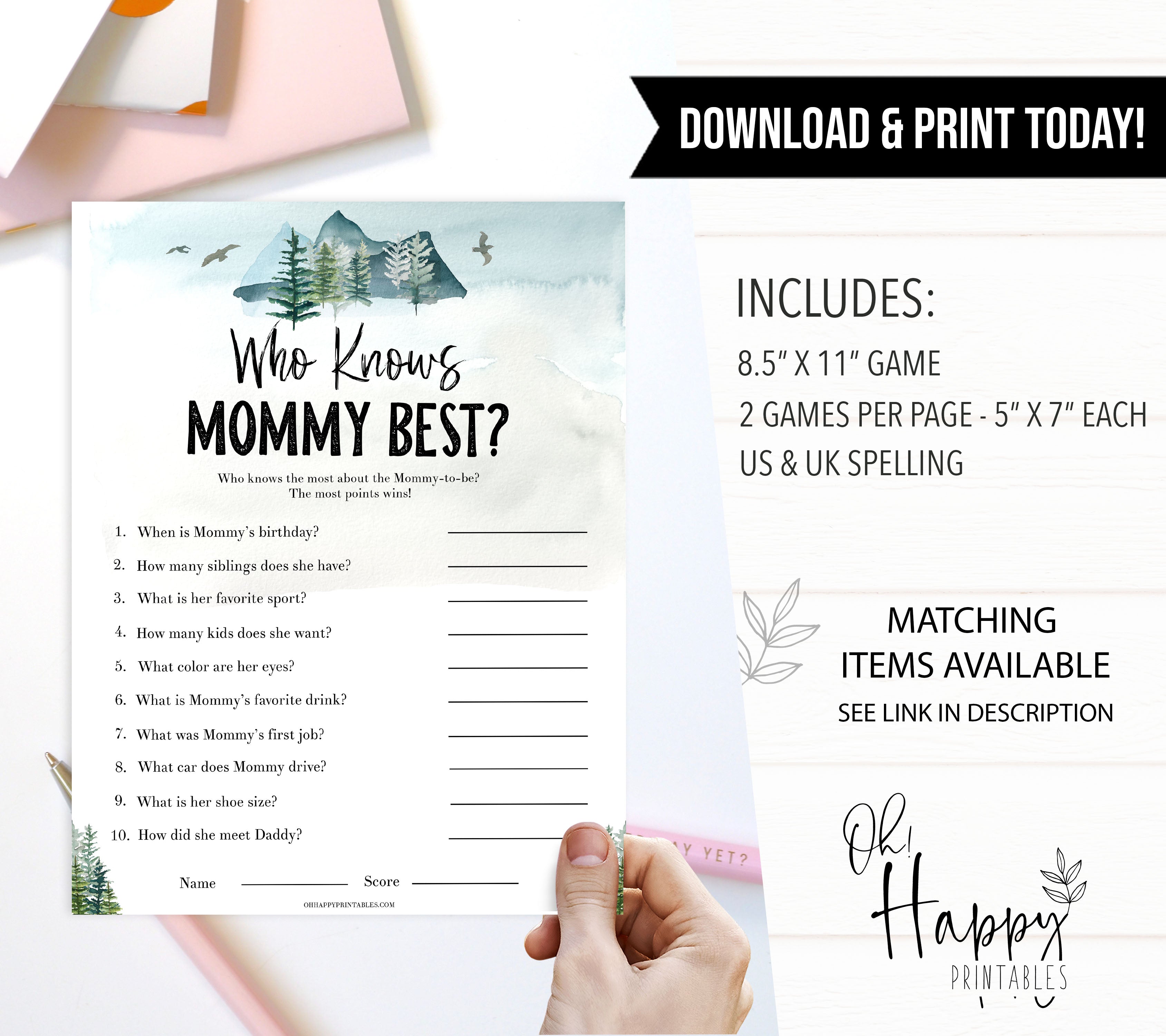 editable who knows mommy best game, Printable baby shower games, adventure awaits baby games, baby shower games, fun baby shower ideas, top baby shower ideas, adventure awaits baby shower, baby shower games, fun adventure baby shower ideas