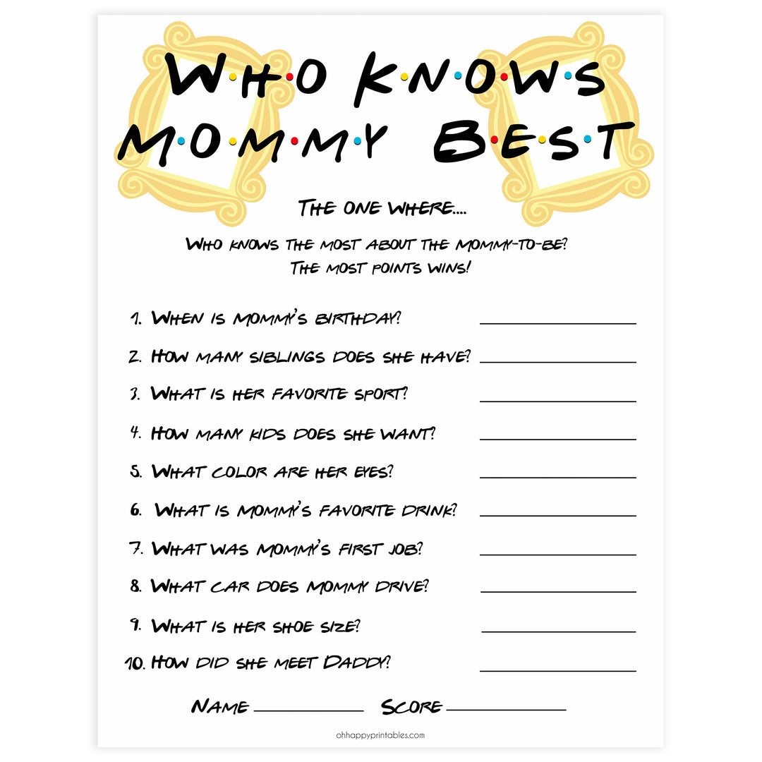 Your Main Event Prints Baby Girl Shower Games Bundle - 25 Sets, Bingo, Who Knows Mommy Best, Guest Quest