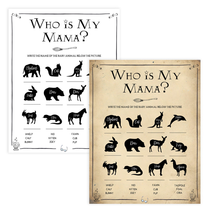 Who is My Mama Baby Game, Wizard baby shower games, printable baby shower games, Harry Potter baby games, Harry Potter baby shower, fun baby shower games,  fun baby ideas