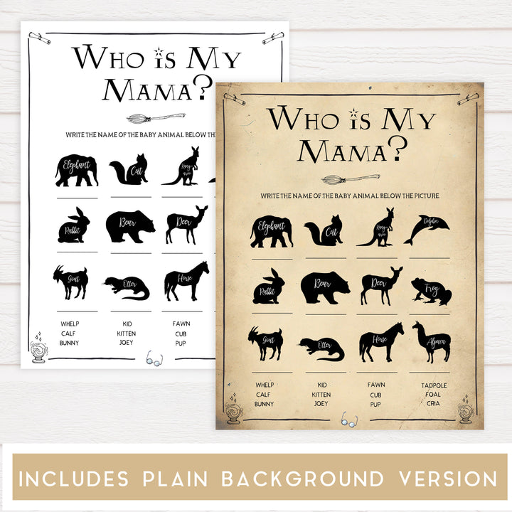 Who is My Mama Baby Game, Wizard baby shower games, printable baby shower games, Harry Potter baby games, Harry Potter baby shower, fun baby shower games,  fun baby ideas