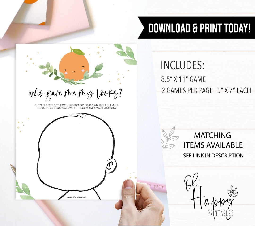 who gave me my looks game, Printable baby shower games, little cutie baby games, baby shower games, fun baby shower ideas, top baby shower ideas, little cutie baby shower, baby shower games, fun little cutie baby shower ideas