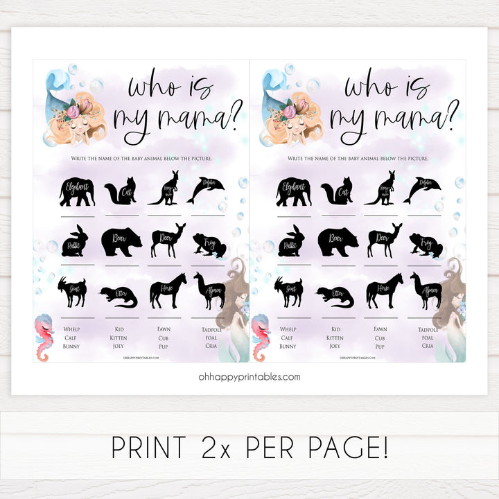 who is my mama baby shower game, Printable baby shower games, little mermaid baby games, baby shower games, fun baby shower ideas, top baby shower ideas, little mermaid baby shower, baby shower games, pink hearts baby shower ideas