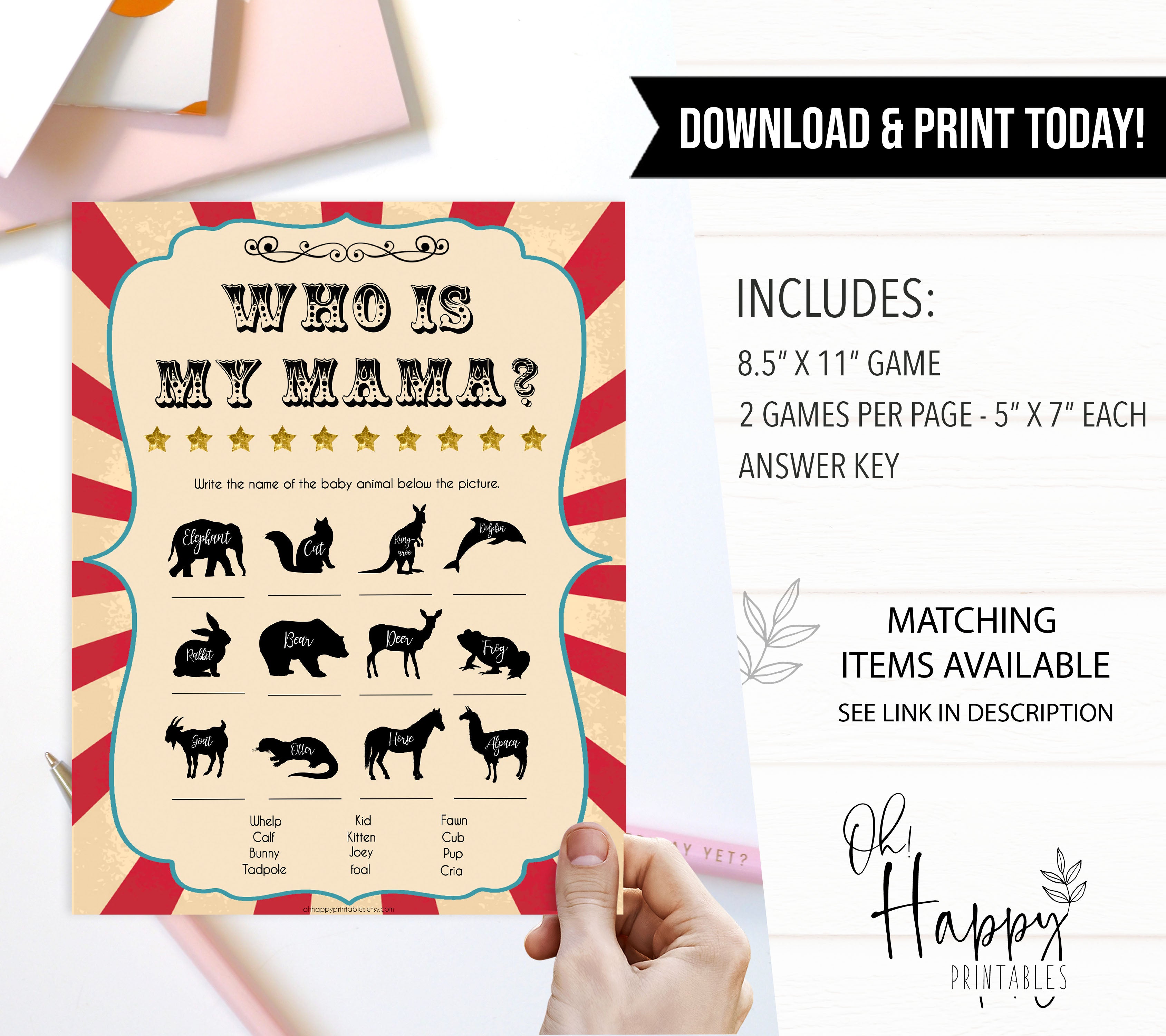 Circus who is my mama baby shower games, circus baby games, carnival baby games, printable baby games, fun baby games, popular baby games, carnival baby shower, carnival theme