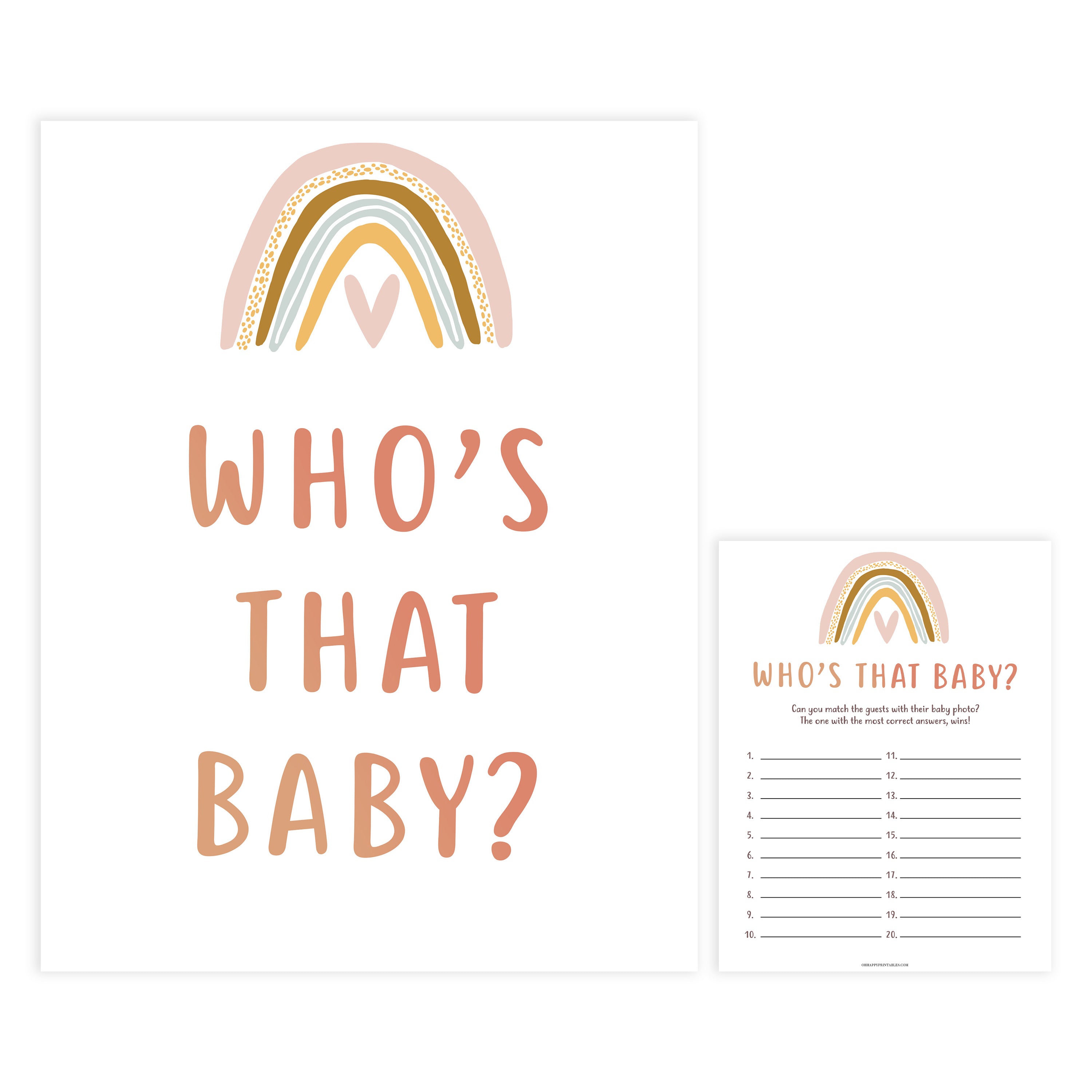 whos that baby game, Printable baby shower games, boho rainbow baby games, baby shower games, fun baby shower ideas, top baby shower ideas, boho rainbow baby shower, baby shower games, fun boho rainbow baby shower ideas