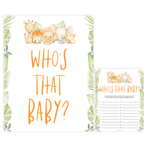whos that baby game, Printable baby shower games, safari animals baby games, baby shower games, fun baby shower ideas, top baby shower ideas, safari animals baby shower, baby shower games, fun baby shower ideas