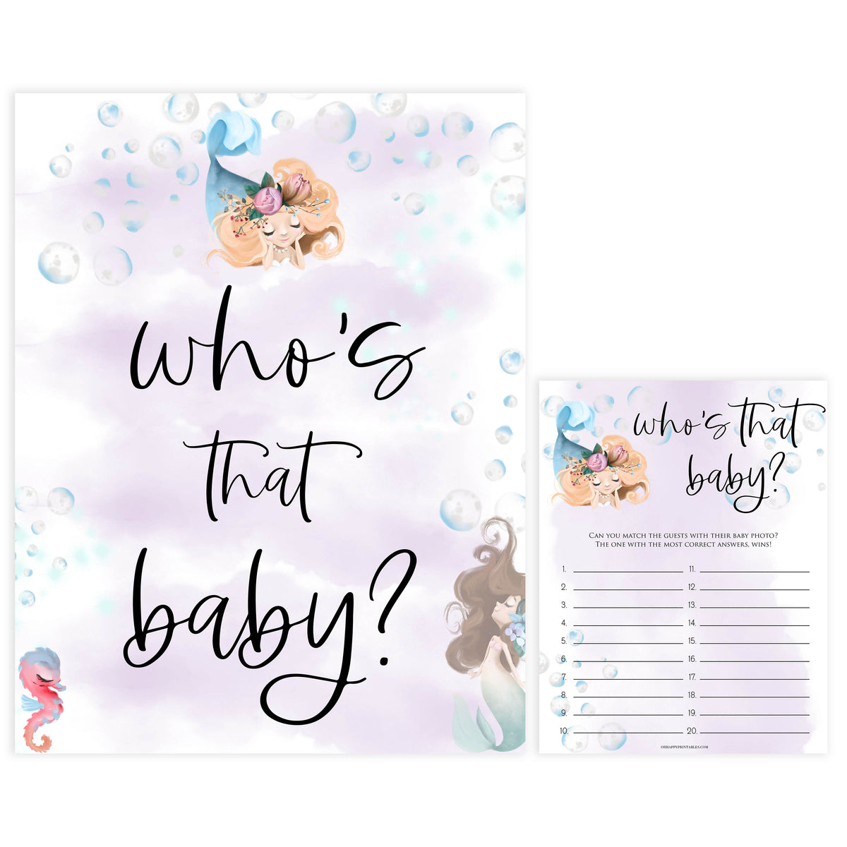 whos that baby game, guess the baby picture game, Printable baby shower games, little mermaid baby games, baby shower games, fun baby shower ideas, top baby shower ideas, little mermaid baby shower, baby shower games, pink hearts baby shower ideas