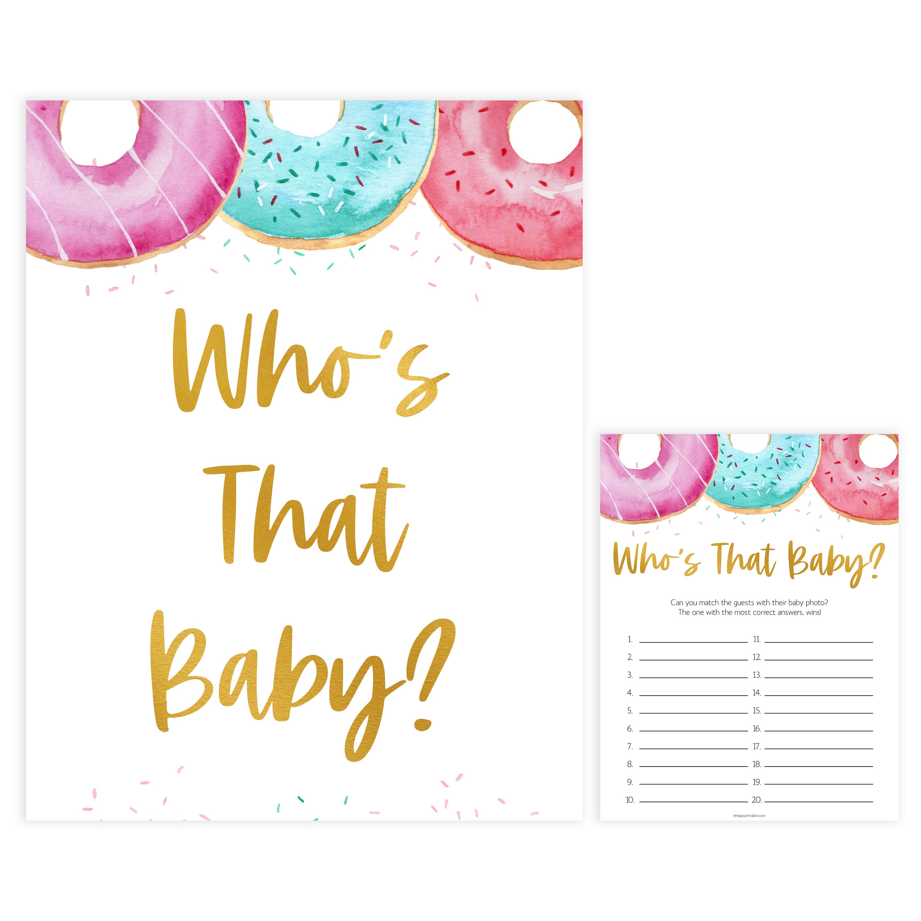 who's that baby game, Printable baby shower games, donut baby games, baby shower games, fun baby shower ideas, top baby shower ideas, donut sprinkles baby shower, baby shower games, fun donut baby shower ideas