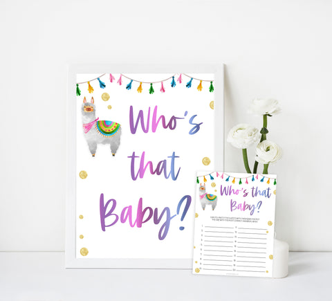 who's that baby game, guess the baby pictures game, Printable baby shower games, llama fiesta fun baby games, baby shower games, fun baby shower ideas, top baby shower ideas, Llama fiesta shower baby shower, fiesta baby shower ideas