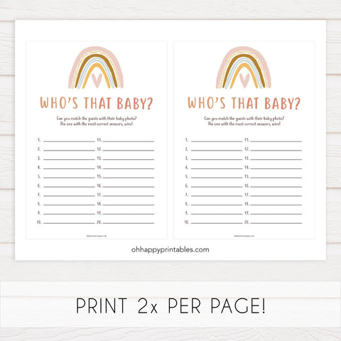 whos that baby game, Printable baby shower games, boho rainbow baby games, baby shower games, fun baby shower ideas, top baby shower ideas, boho rainbow baby shower, baby shower games, fun boho rainbow baby shower ideas