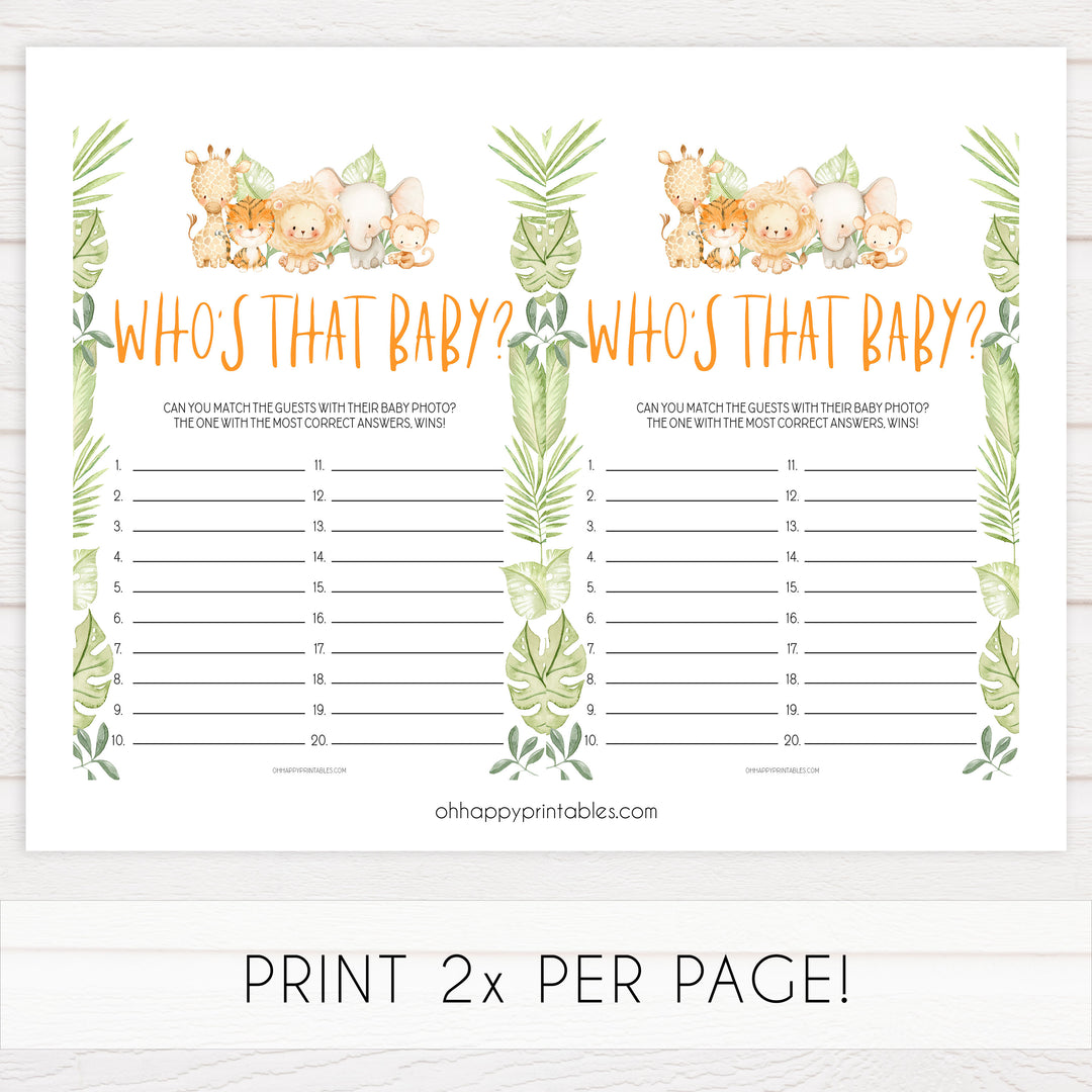 whos that baby game, Printable baby shower games, safari animals baby games, baby shower games, fun baby shower ideas, top baby shower ideas, safari animals baby shower, baby shower games, fun baby shower ideas