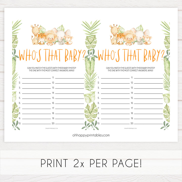 whos that baby game, Printable baby shower games, safari animals baby games, baby shower games, fun baby shower ideas, top baby shower ideas, safari animals baby shower, baby shower games, fun baby shower ideas