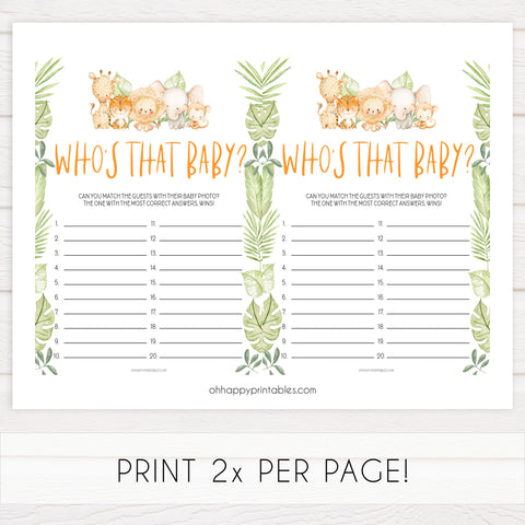 whos that baby game, Printable baby shower games, safari animals baby games, baby shower games, fun baby shower ideas, top baby shower ideas, safari animals baby shower, baby shower games, fun baby shower ideas