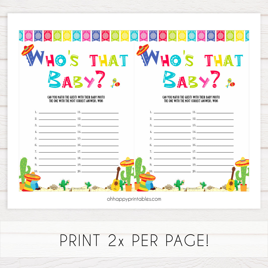 whoss that baby game, guess the baby picture, Printable baby shower games, Mexican fiesta fun baby games, baby shower games, fun baby shower ideas, top baby shower ideas, fiesta shower baby shower, fiesta baby shower ideas