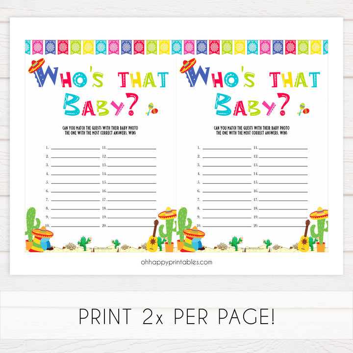 whoss that baby game, guess the baby picture, Printable baby shower games, Mexican fiesta fun baby games, baby shower games, fun baby shower ideas, top baby shower ideas, fiesta shower baby shower, fiesta baby shower ideas