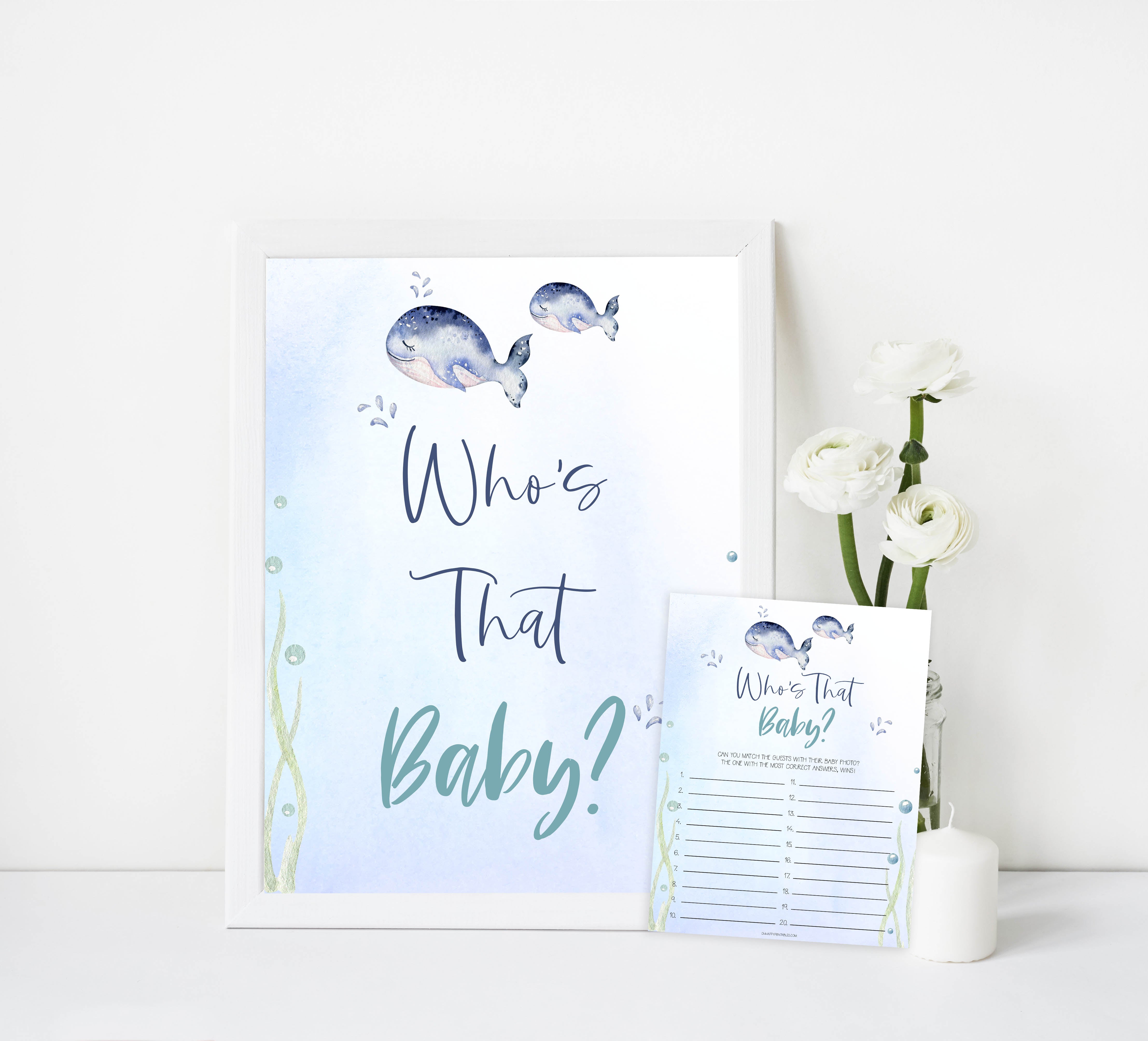 whos that baby game, Printable baby shower games, whale baby games, baby shower games, fun baby shower ideas, top baby shower ideas, whale baby shower, baby shower games, fun whale baby shower ideas