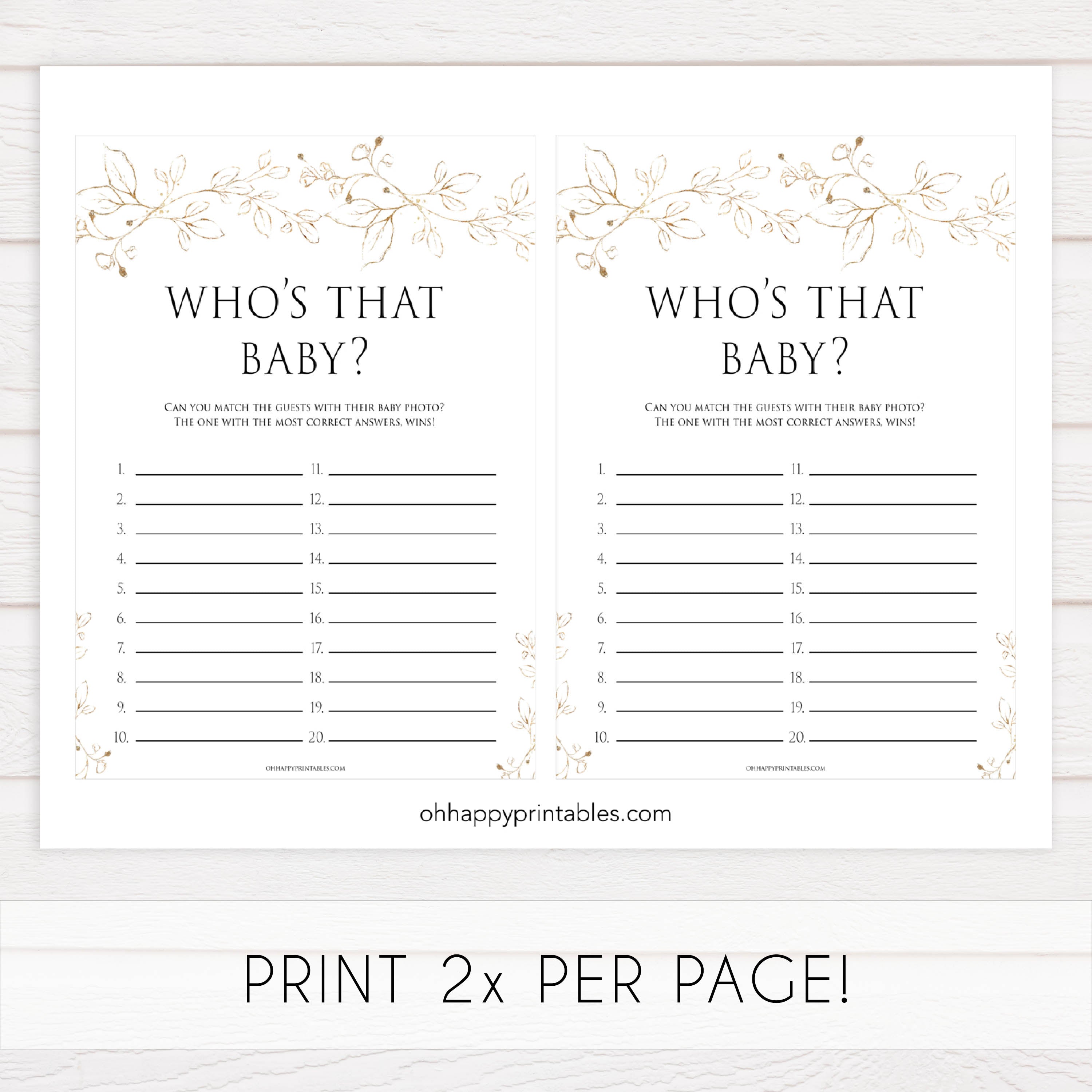 whos that baby game, Printable baby shower games, gold leaf baby games, baby shower games, fun baby shower ideas, top baby shower ideas, gold leaf baby shower, baby shower games, fun gold leaf baby shower ideas