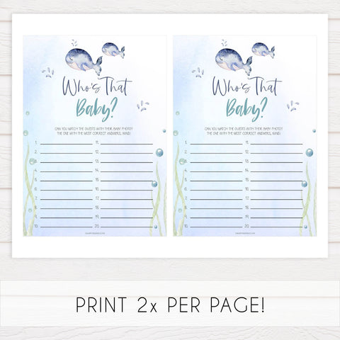 whos that baby game, Printable baby shower games, whale baby games, baby shower games, fun baby shower ideas, top baby shower ideas, whale baby shower, baby shower games, fun whale baby shower ideas