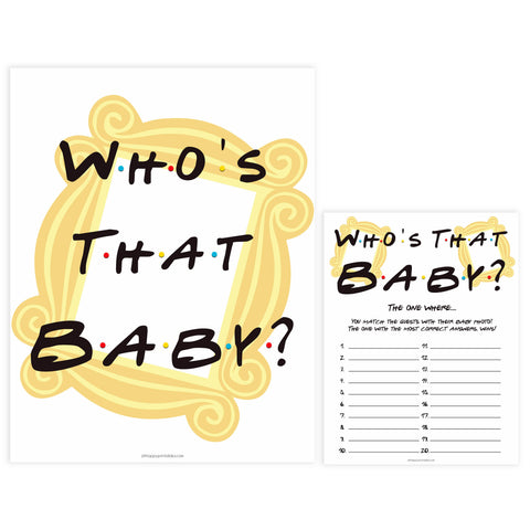 whos that baby game, Printable baby shower games, friends fun baby games, baby shower games, fun baby shower ideas, top baby shower ideas, friends baby shower, friends baby shower ideas