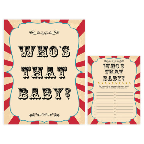whos that baby game, guess the baby photo game, Printable baby shower games, circus fun baby games, baby shower games, fun baby shower ideas, top baby shower ideas, carnival baby shower, circus baby shower ideas