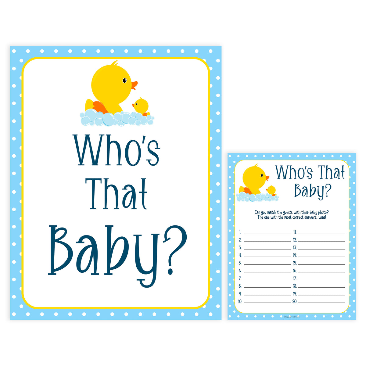 whos that baby baby game, rubber ducky baby shower game, printable baby games, fun baby shower games, top baby games