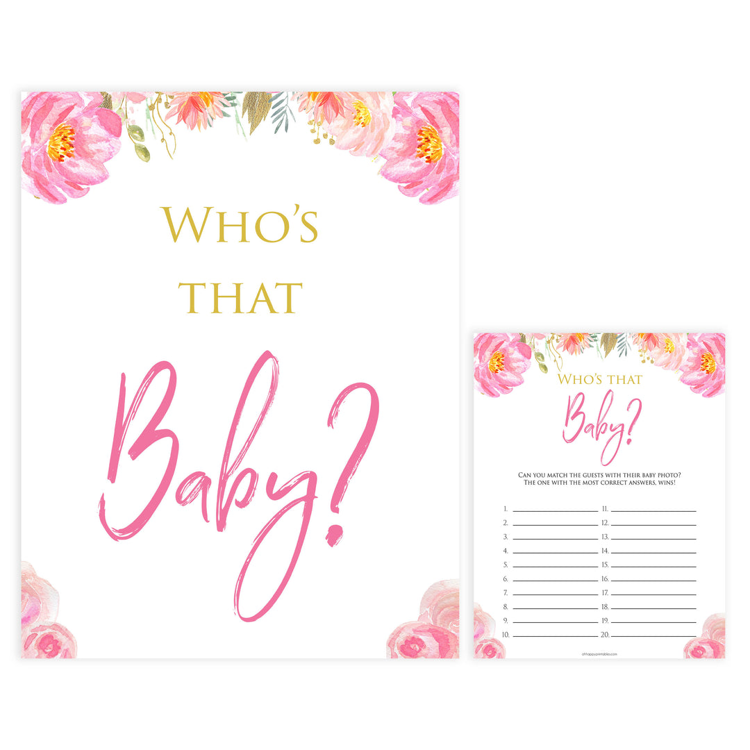 whos that baby game, guess the baby photo game, Printable baby shower games, blush floral fun baby games, baby shower games, fun baby shower ideas, top baby shower ideas, blush baby shower, blue baby shower ideas
