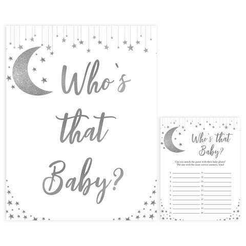 Whos that baby game, guess the baby pictures, Little star baby shower games, printable baby shower games, twinkle star baby shower, fun baby games, top baby shower ideas