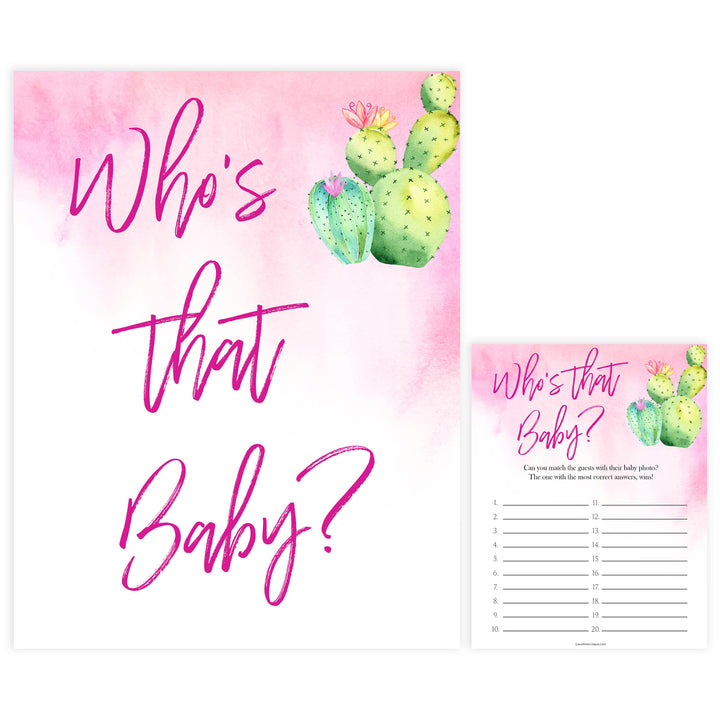 Cactus baby games, whos that baby, guess the baby pictures, printable baby shower games, Mexican baby shower, fun baby games, top baby games, best baby games, baby shower games