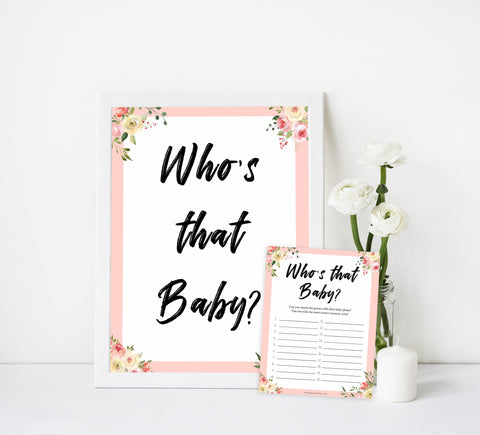 whos that baby game, guess the baby picture game, Printable baby shower games, floral fun baby games, baby shower games, fun baby shower ideas, top baby shower ideas, floral baby shower, blue baby shower ideas