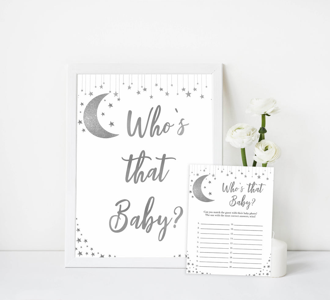 Whos that baby game, guess the baby pictures, Little star baby shower games, printable baby shower games, twinkle star baby shower, fun baby games, top baby shower ideas
