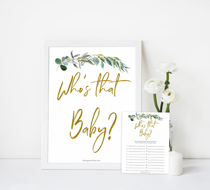 Eucalyptus baby games, whos that baby game, guess the baby picture, printable baby shower games, fun baby games, top baby games, best baby games, baby shower games