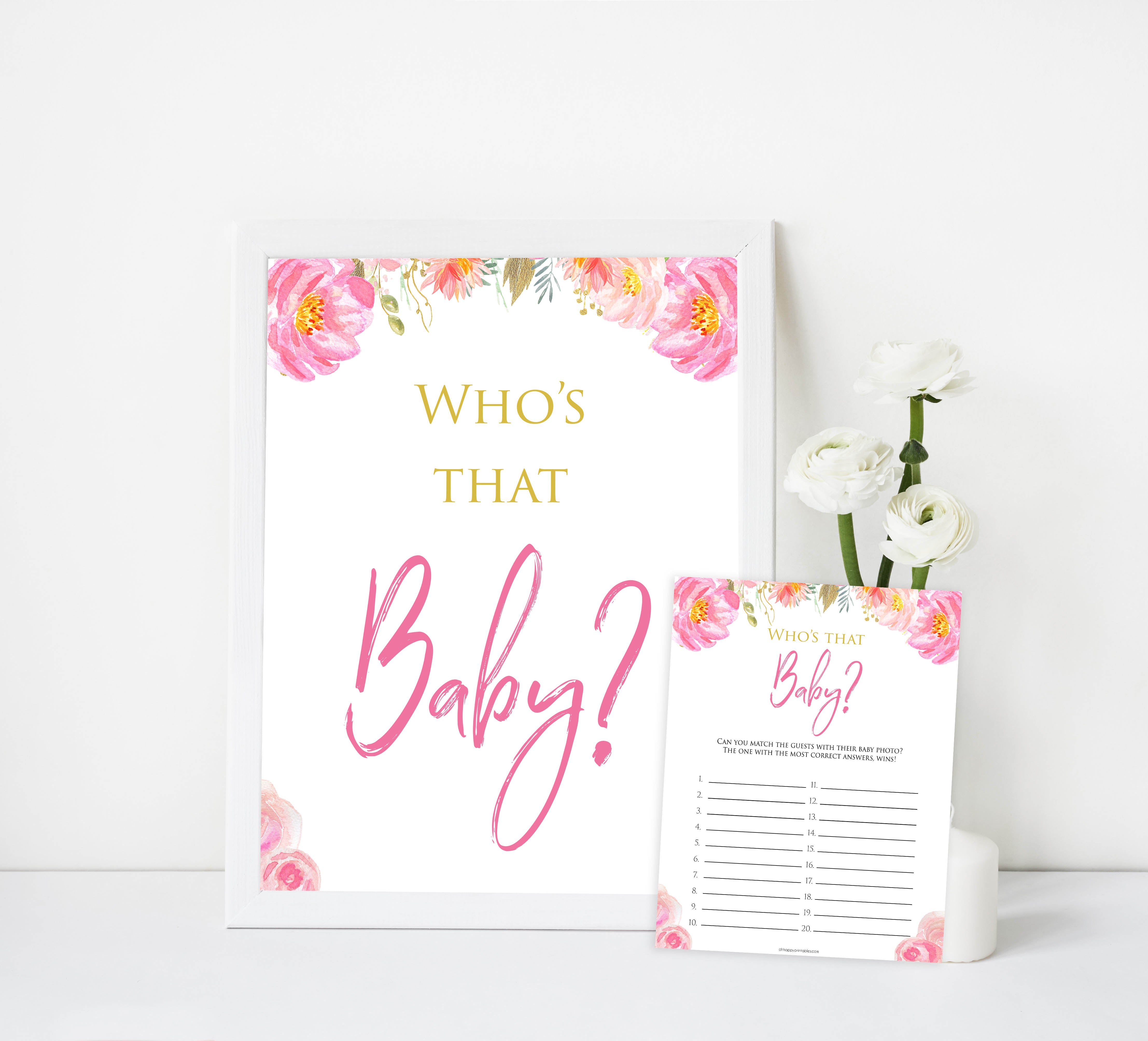whos that baby game, guess the baby photo game, Printable baby shower games, blush floral fun baby games, baby shower games, fun baby shower ideas, top baby shower ideas, blush baby shower, blue baby shower ideas