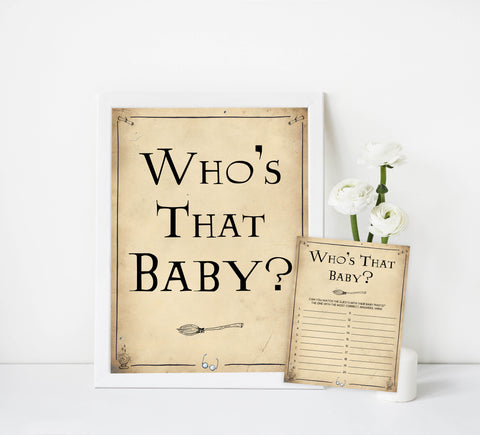 Whos That Baby Face Game, Baby Photo Game, Wizard baby shower games, printable baby shower games, Harry Potter baby games, Harry Potter baby shower, fun baby shower games,  fun baby ideas