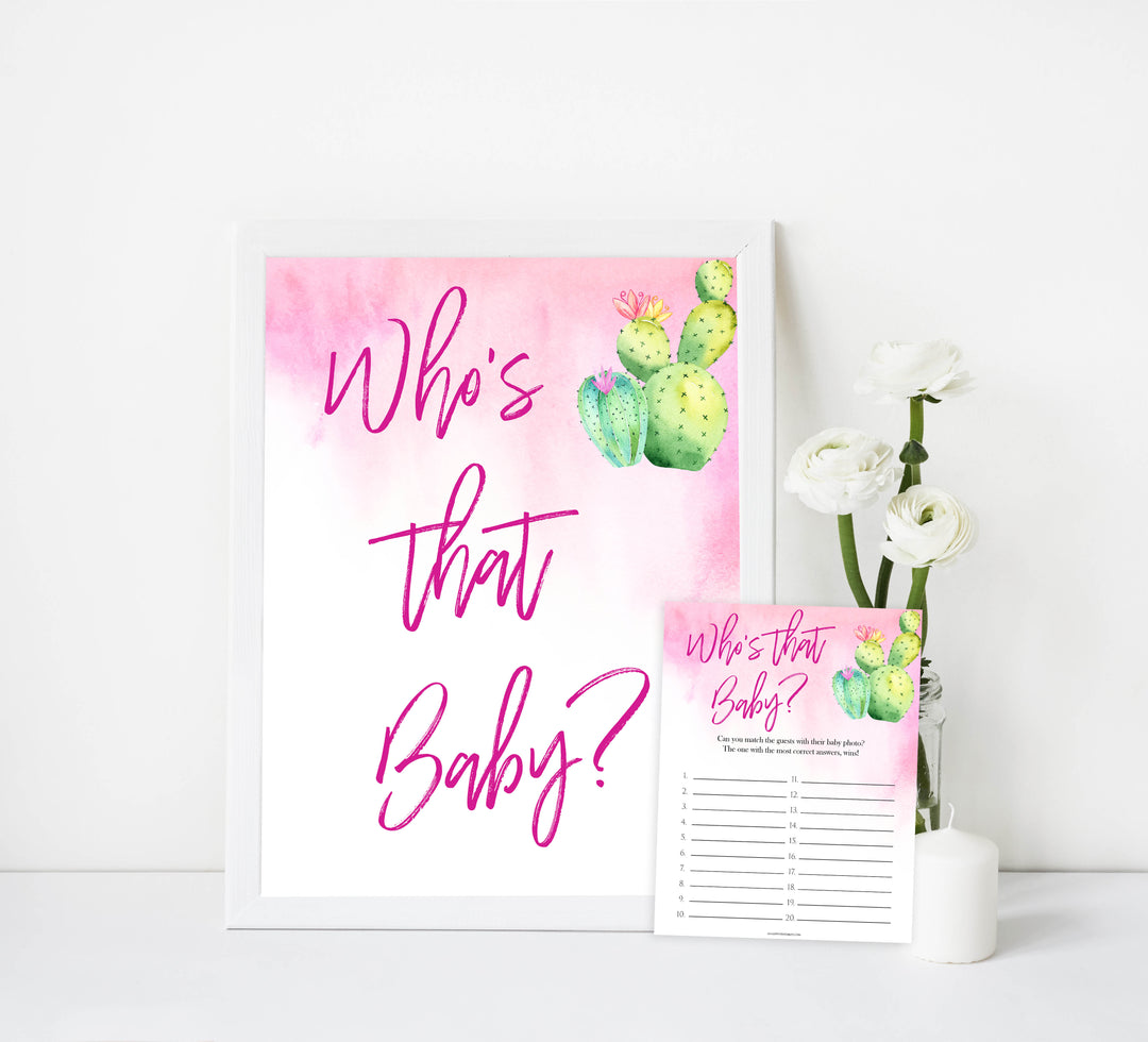 Cactus baby games, whos that baby, guess the baby pictures, printable baby shower games, Mexican baby shower, fun baby games, top baby games, best baby games, baby shower games