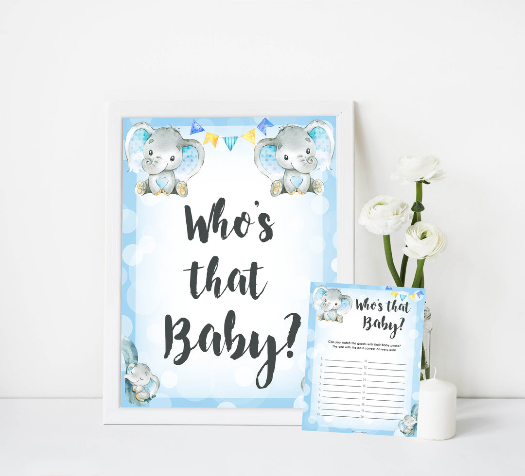 whos that baby game, guess the baby picture game, Printable baby shower games, fun baby games, baby shower games, fun baby shower ideas, top baby shower ideas, blue elephant baby shower, blue baby shower ideas