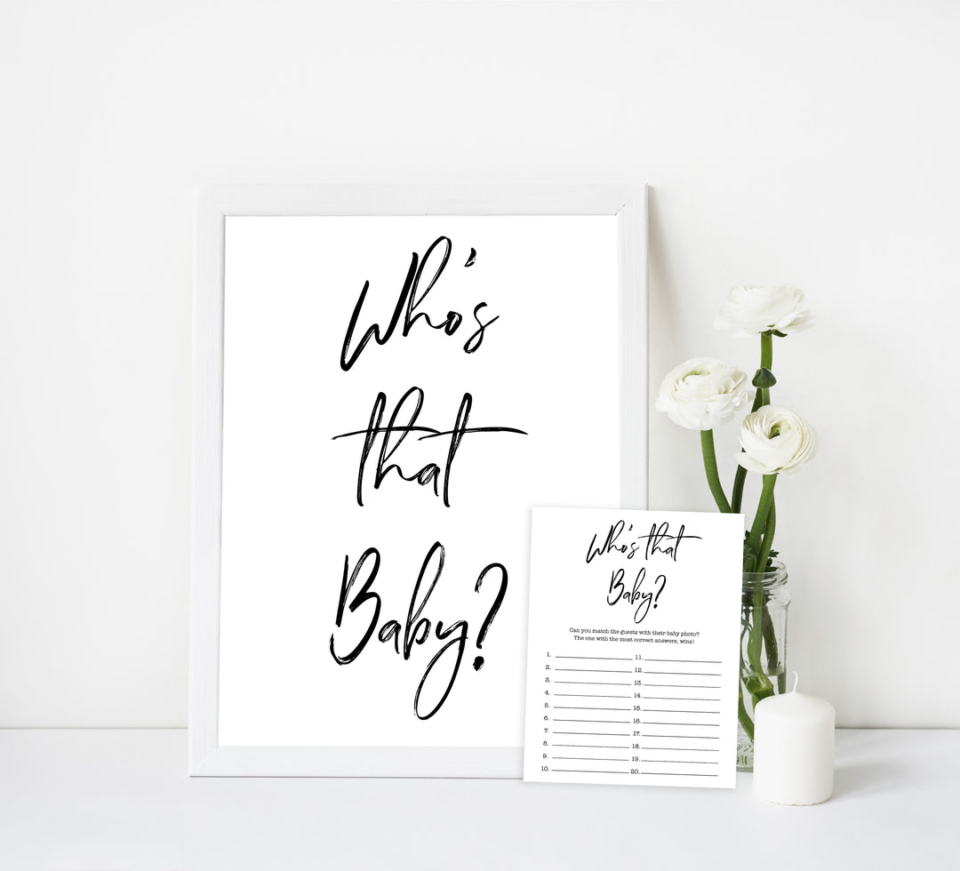 who's that baby baby game, printable baby shower games, gender neutral baby games, fun baby shower ideas