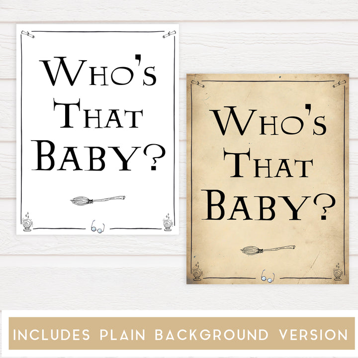 Whos That Baby Face Game, Baby Photo Game, Wizard baby shower games, printable baby shower games, Harry Potter baby games, Harry Potter baby shower, fun baby shower games,  fun baby ideas