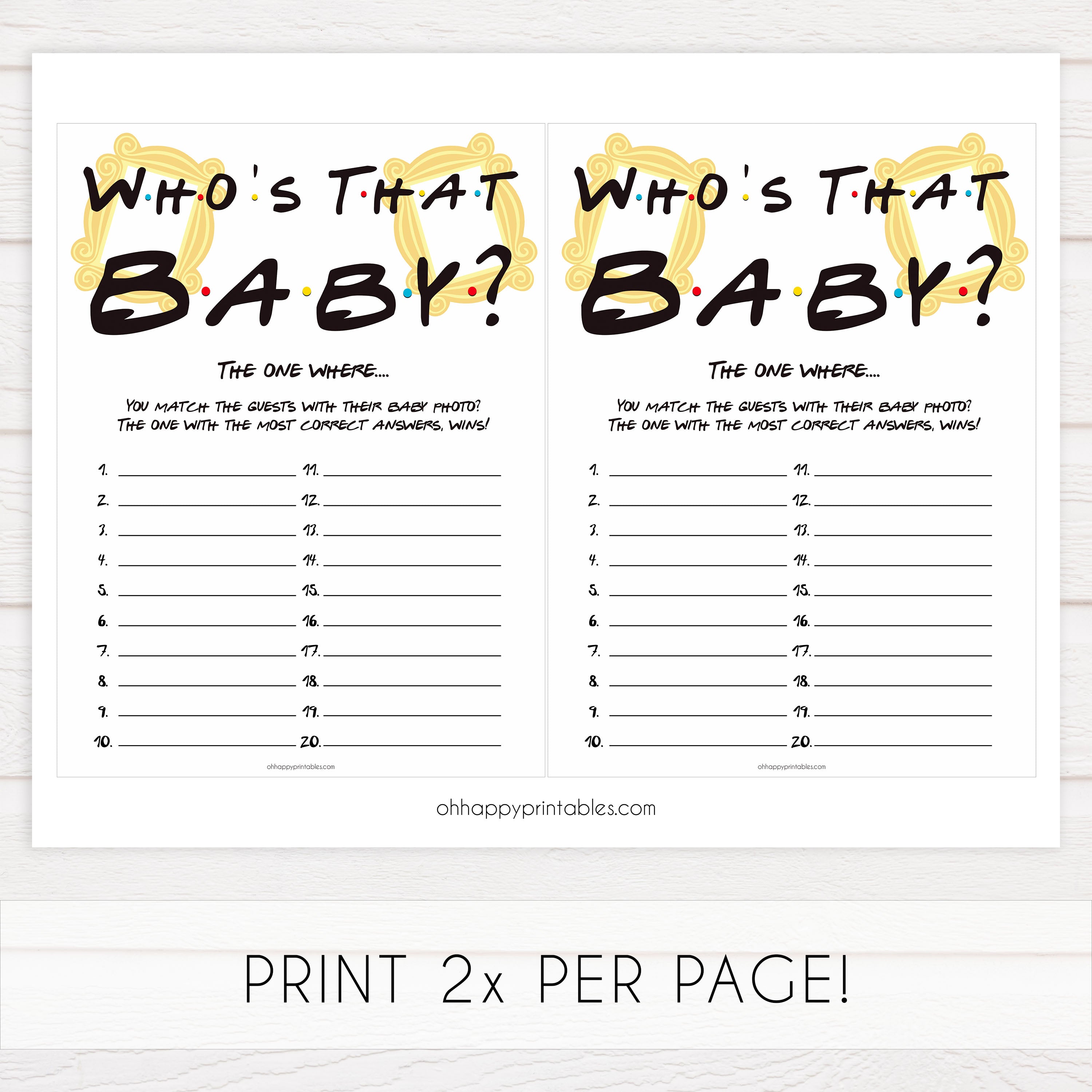 whos that baby game, Printable baby shower games, friends fun baby games, baby shower games, fun baby shower ideas, top baby shower ideas, friends baby shower, friends baby shower ideas