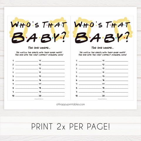 whos that baby game, Printable baby shower games, friends fun baby games, baby shower games, fun baby shower ideas, top baby shower ideas, friends baby shower, friends baby shower ideas