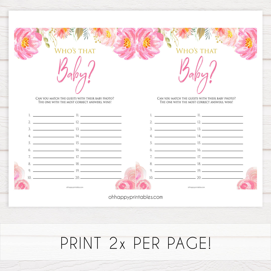 whos that baby game, guess the baby photo game, Printable baby shower games, blush floral fun baby games, baby shower games, fun baby shower ideas, top baby shower ideas, blush baby shower, blue baby shower ideas